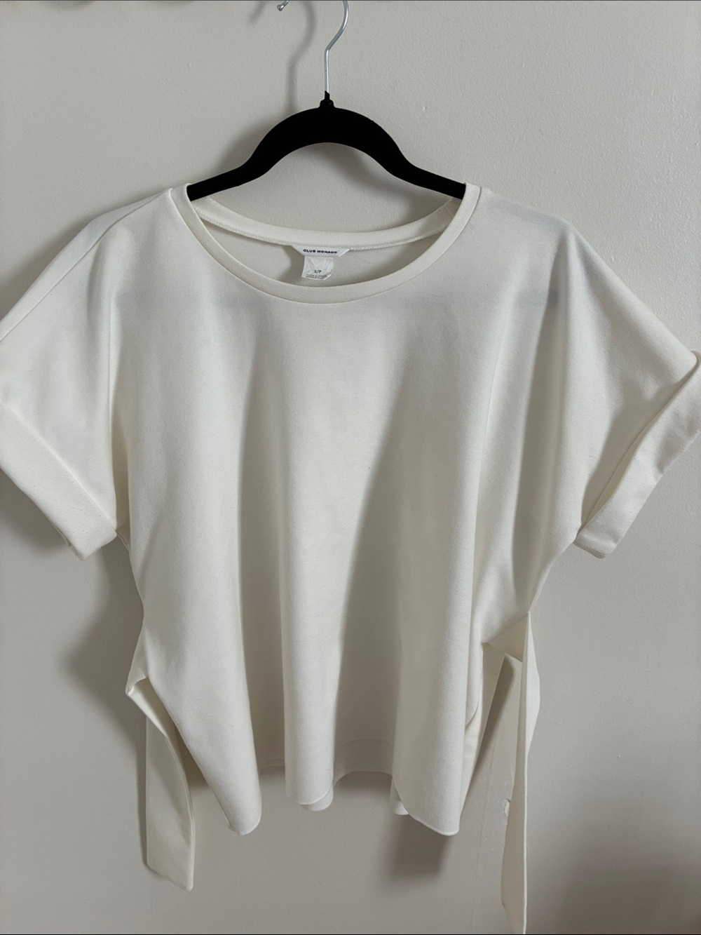 Club Monaco ivory tie detail top